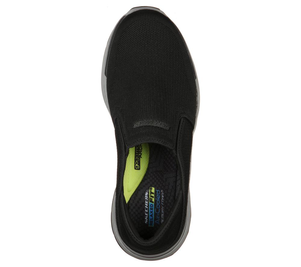 Men Skechers Relaxed Fit: Expected 2.0 - Demar Slip On Shoes Black  USA |  4632-DRNLX