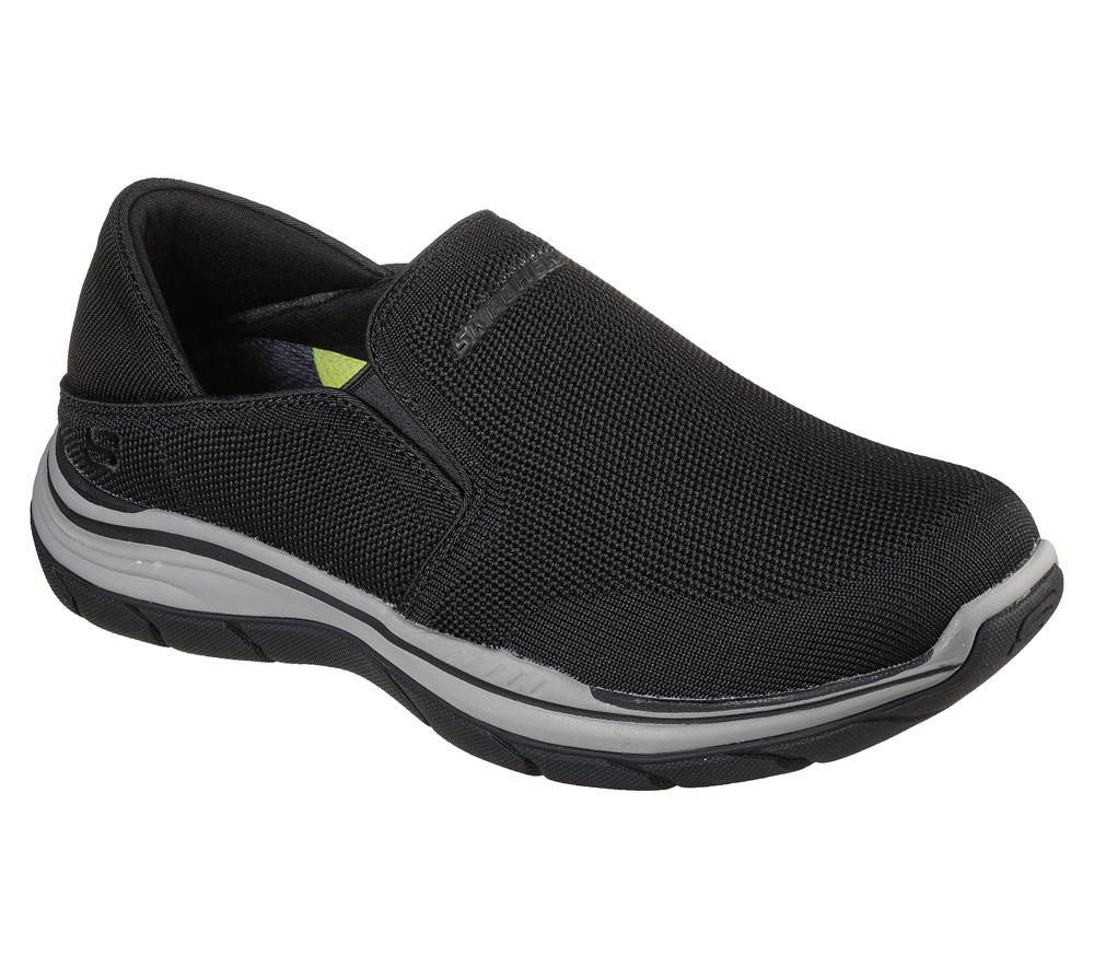 Men Skechers Relaxed Fit: Expected 2.0 - Demar Slip On Shoes Black  USA |  4632-DRNLX