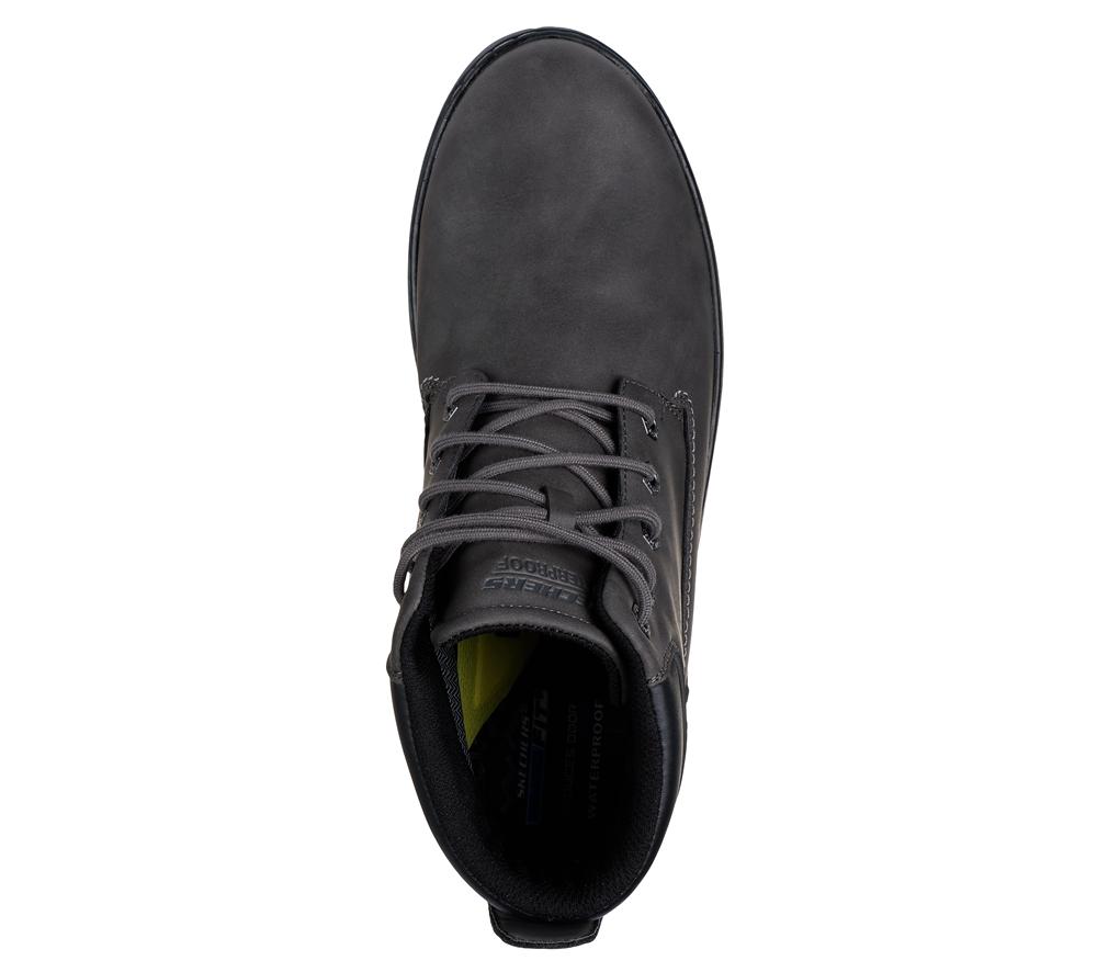 Men Skechers Relaxed Fit: Garlan - Deno Lace Up Charcoal  USA |  1583-ERJZQ