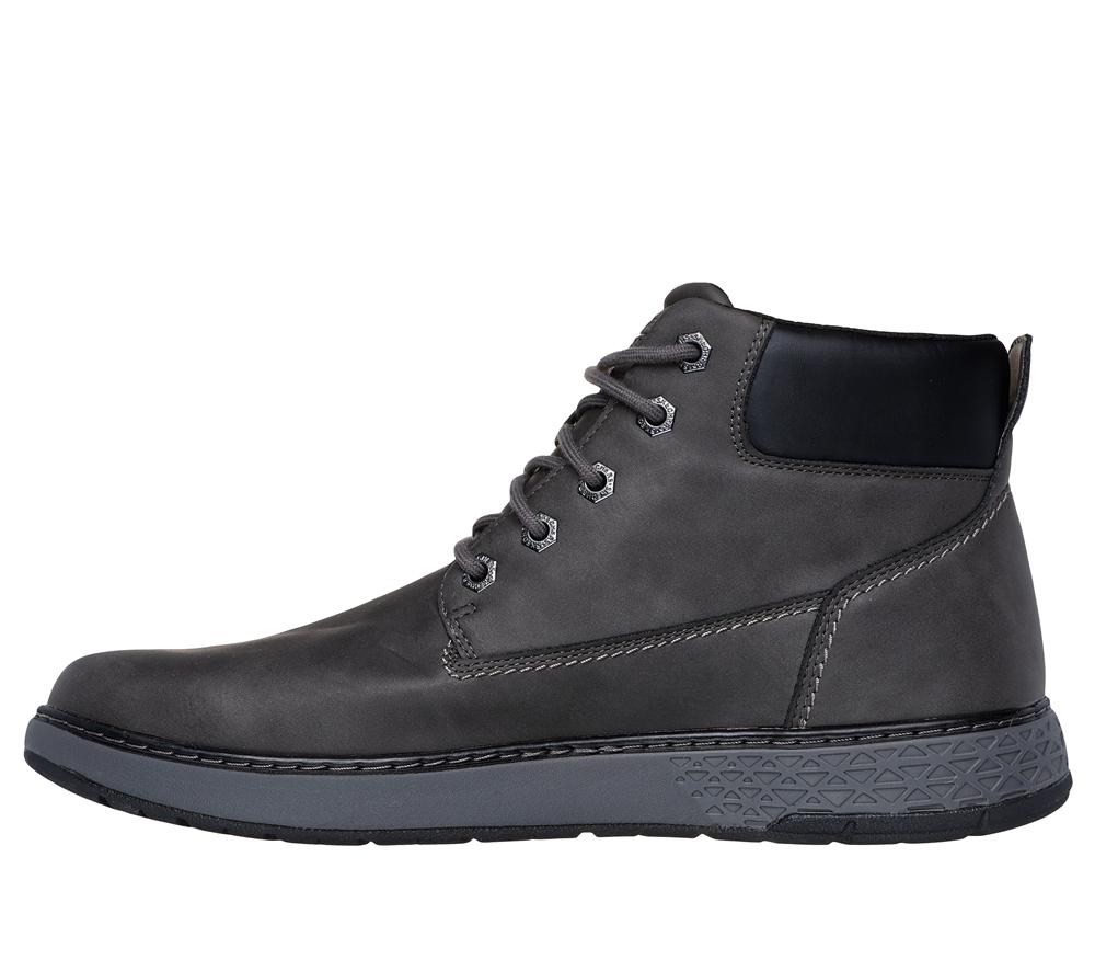 Men Skechers Relaxed Fit: Garlan - Deno Lace Up Charcoal  USA |  1583-ERJZQ
