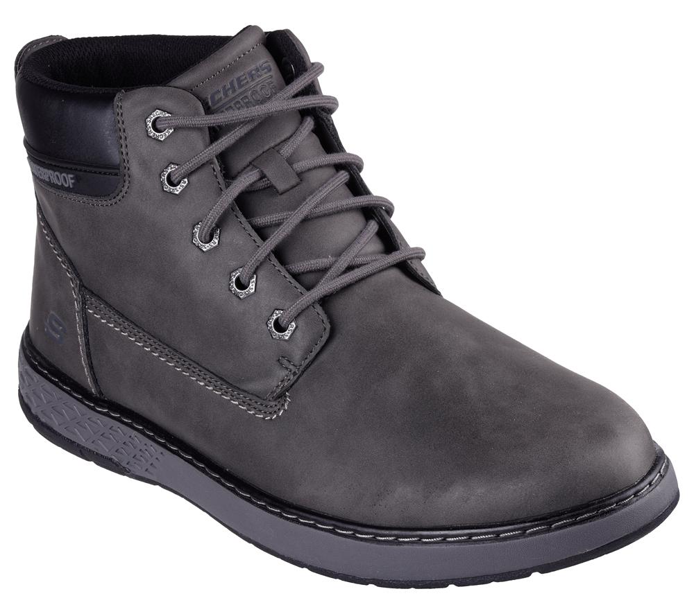 Men Skechers Relaxed Fit: Garlan - Deno Lace Up Charcoal  USA |  1583-ERJZQ