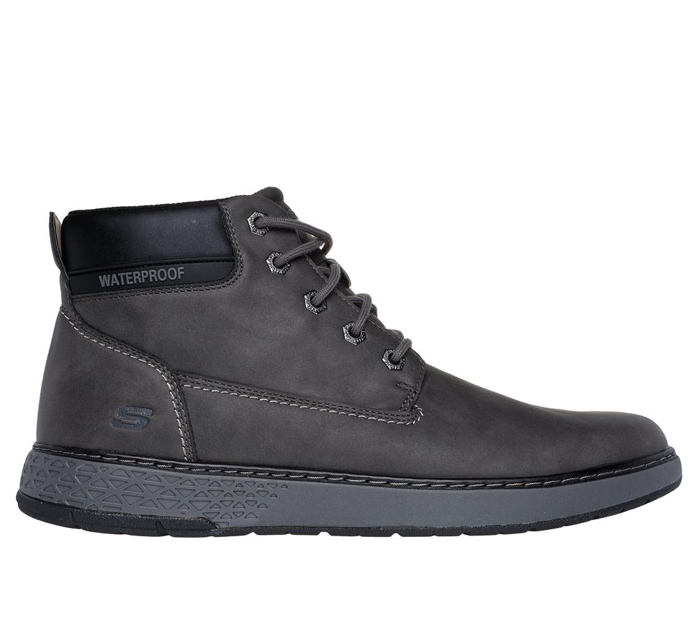 Men Skechers Relaxed Fit: Garlan - Deno Lace Up Charcoal  USA |  1583-ERJZQ