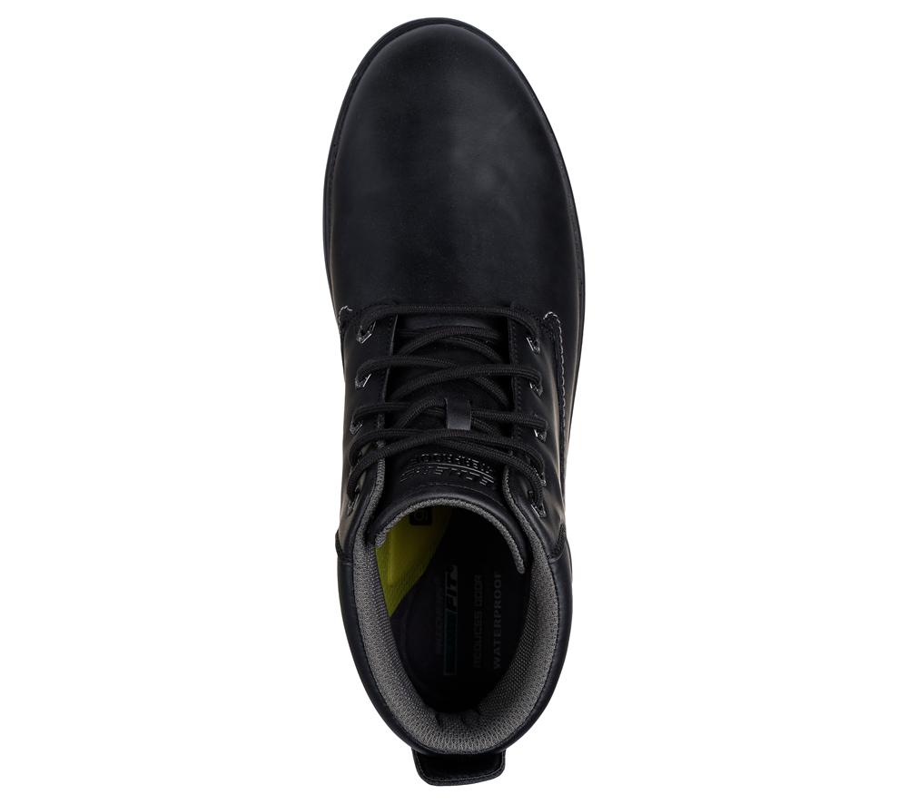 Men Skechers Relaxed Fit: Garlan - Deno Lace Up Black  USA |  5062-TLZXC