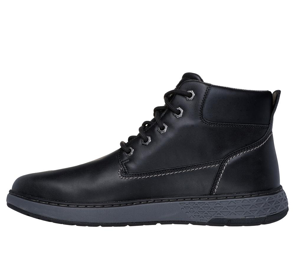 Men Skechers Relaxed Fit: Garlan - Deno Lace Up Black  USA |  5062-TLZXC