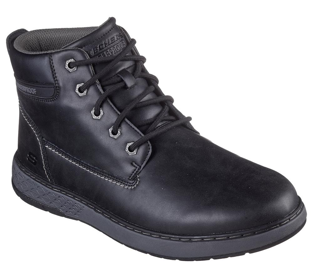 Men Skechers Relaxed Fit: Garlan - Deno Lace Up Black  USA |  5062-TLZXC