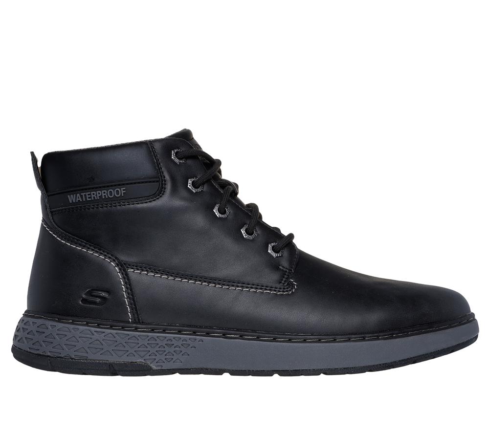 Men Skechers Relaxed Fit: Garlan - Deno Lace Up Black  USA |  5062-TLZXC
