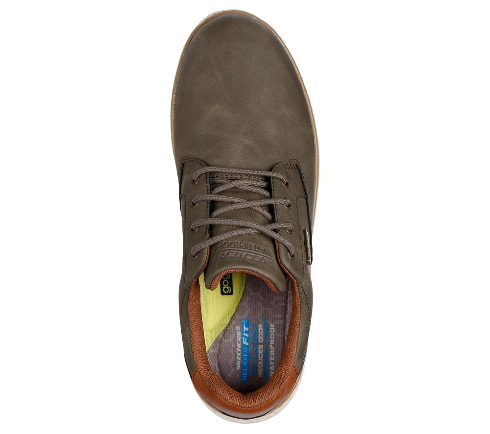 Men Skechers Relaxed Fit: Garlan - Pryor Lace Up Olive  USA |  6925-UBNOG