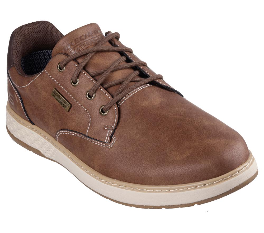 Men Skechers Relaxed Fit: Garlan - Pryor Lace Up Brown  USA |  0568-LPDKY