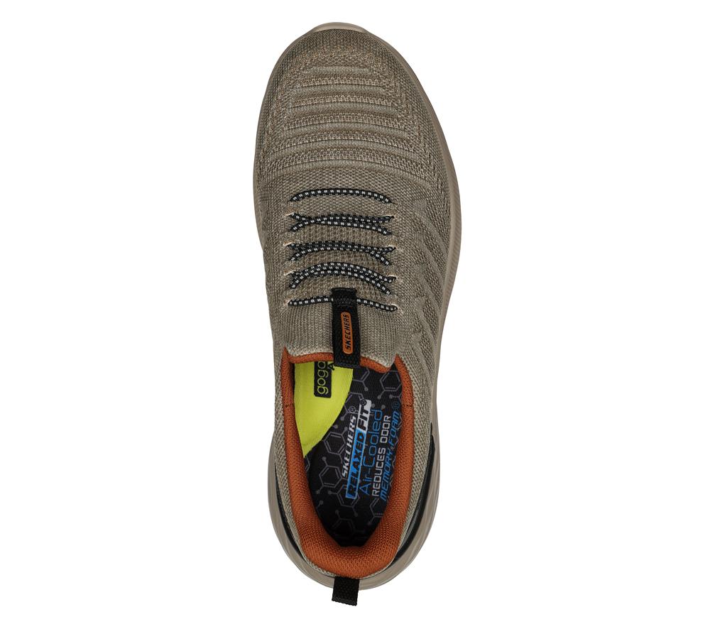 Men Skechers Relaxed Fit: Garner - Crispin Slip On Shoes Tan Grey  USA |  7685-UHLMY