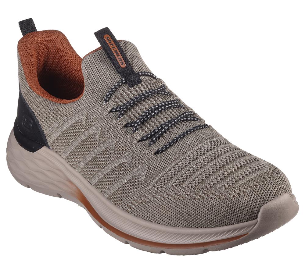 Men Skechers Relaxed Fit: Garner - Crispin Slip On Shoes Tan Grey  USA |  7685-UHLMY