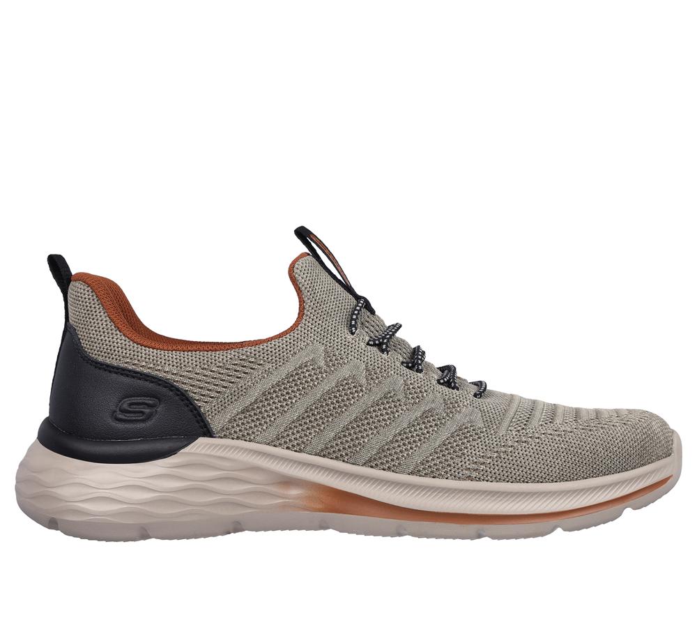 Men Skechers Relaxed Fit: Garner - Crispin Slip On Shoes Tan Grey  USA |  7685-UHLMY