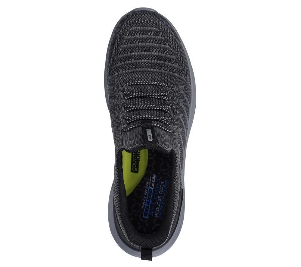 Men Skechers Relaxed Fit: Garner - Crispin Slip On Shoes Black  USA |  6025-HNSCF