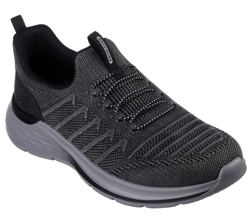 Men Skechers Relaxed Fit: Garner - Crispin Slip On Shoes Black  USA |  6025-HNSCF