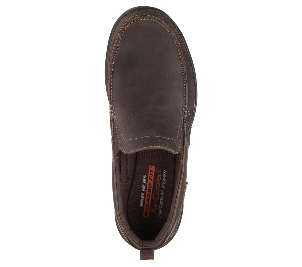 Men Skechers Relaxed Fit: Harper - Forde Slip On Shoes Dark Brown  USA |  3654-GRLMV