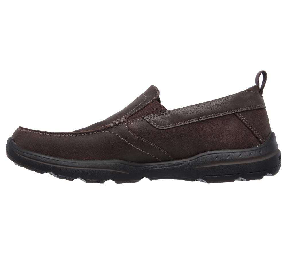 Men Skechers Relaxed Fit: Harper - Forde Slip On Shoes Dark Brown  USA |  3654-GRLMV
