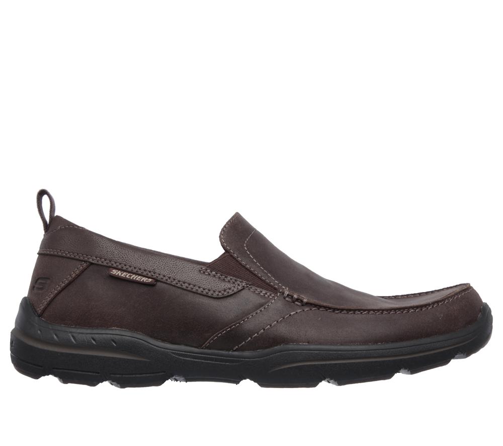 Men Skechers Relaxed Fit: Harper - Forde Slip On Shoes Dark Brown  USA |  3654-GRLMV