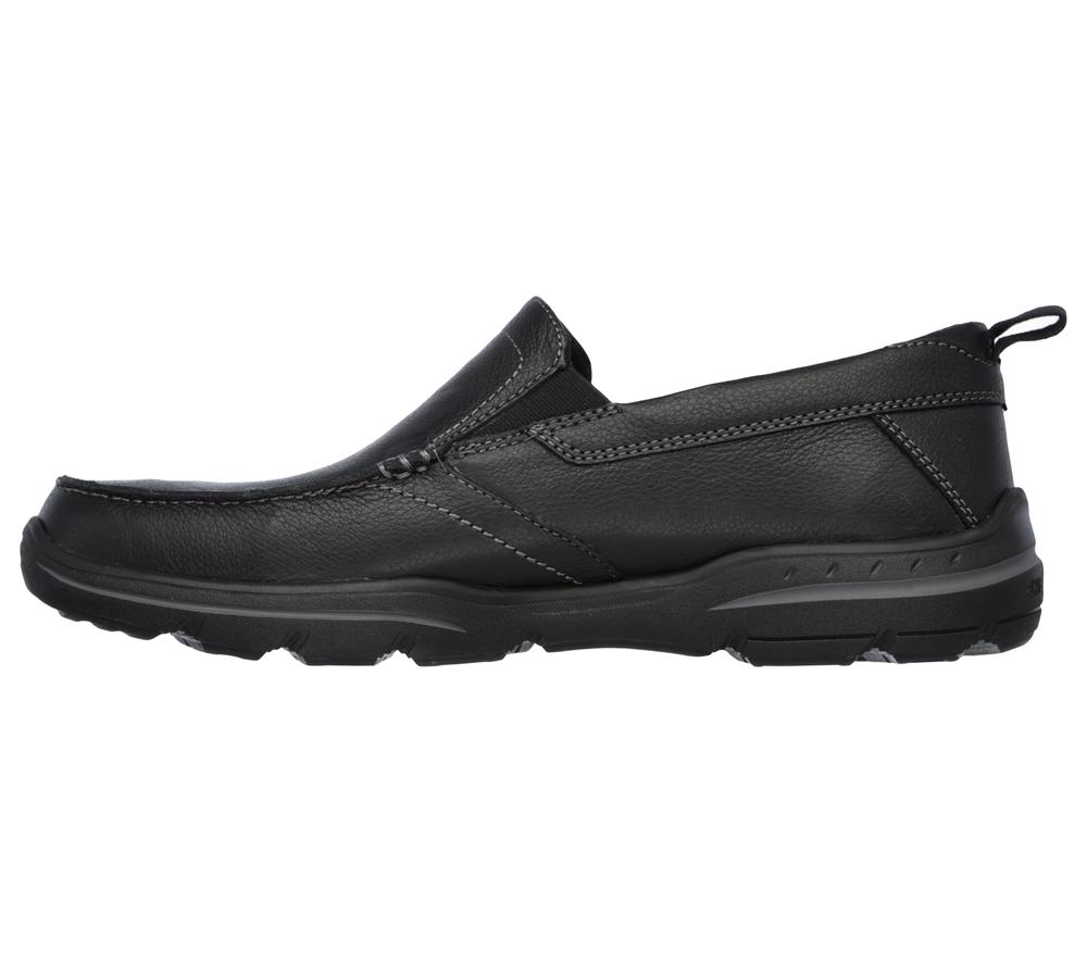 Men Skechers Relaxed Fit: Harper - Forde Slip On Shoes Black  USA |  4357-QVYRI