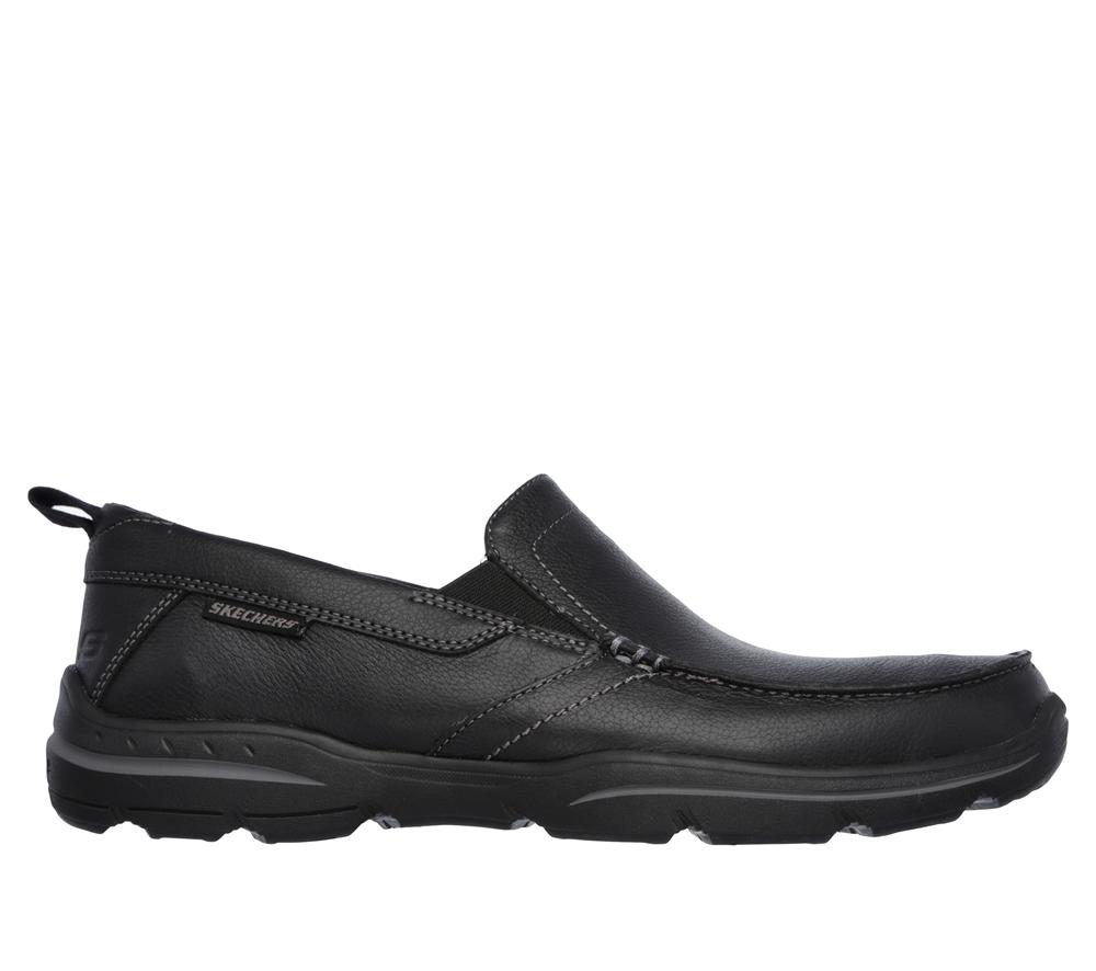 Men Skechers Relaxed Fit: Harper - Forde Slip On Shoes Black  USA |  4357-QVYRI