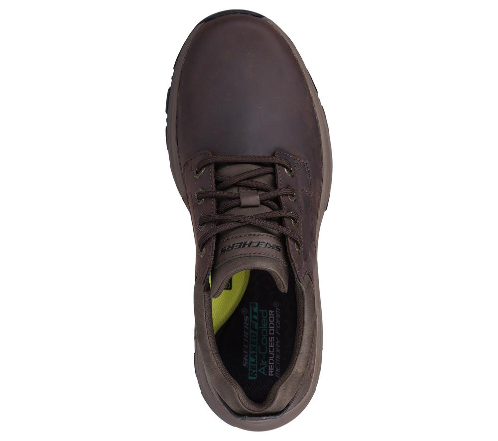 Men Skechers Relaxed Fit: Knowlson - Leland Lace Up Dark Brown  USA |  2956-QIMLK