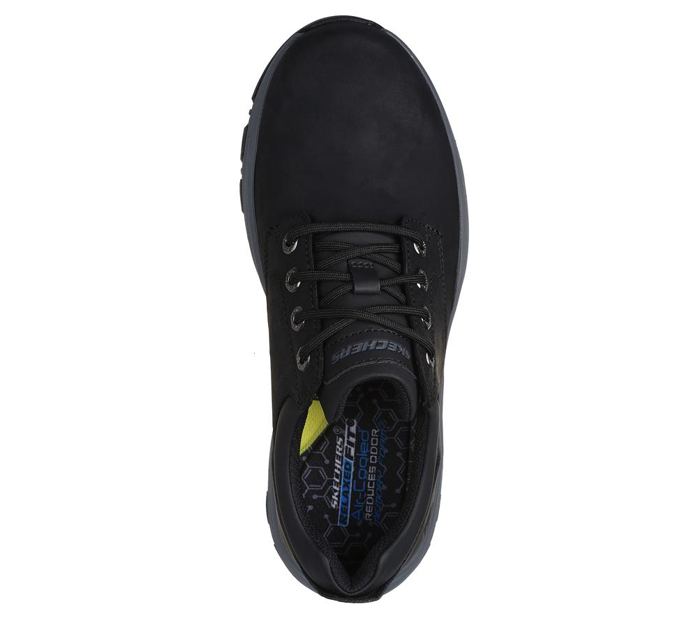 Men Skechers Relaxed Fit: Knowlson - Leland Lace Up Black  USA |  8053-WBISP