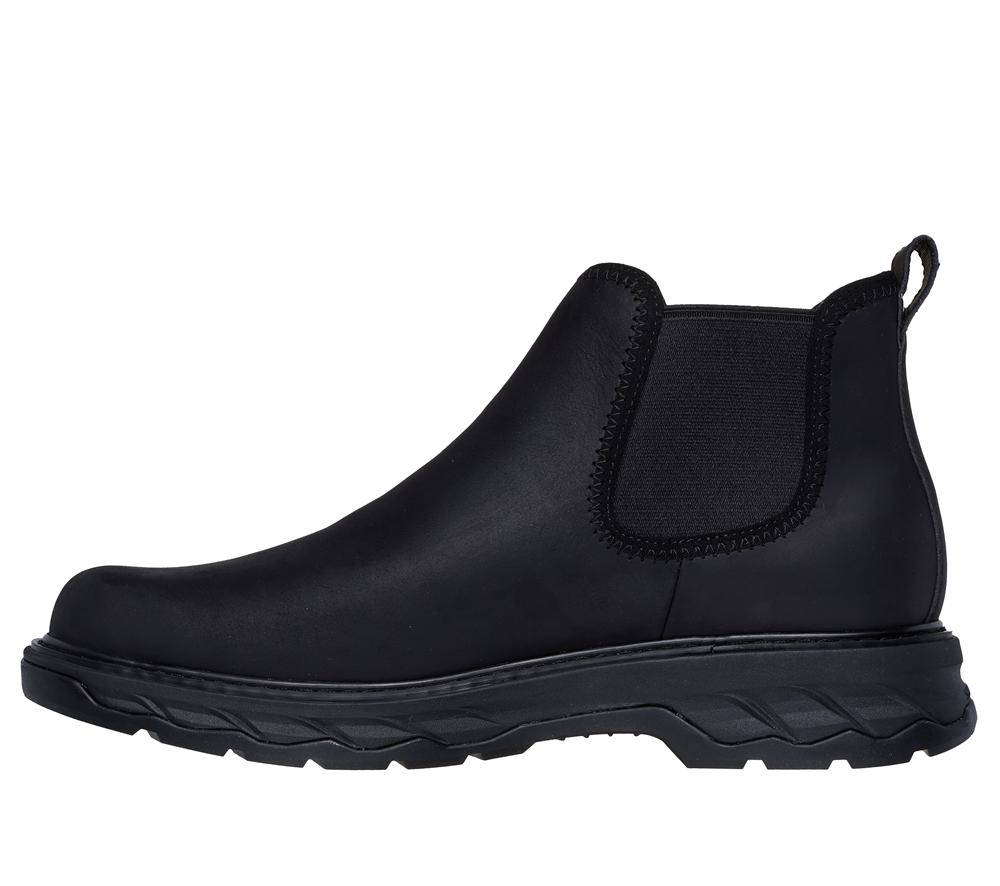 Men Skechers Relaxed Fit: Lockett - Heath Boots Black  USA |  1453-TMROE