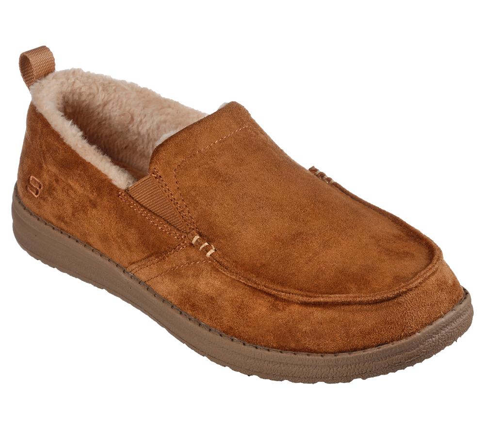 Men Skechers Relaxed Fit: Melson - Willmore Slip On Shoes Tan Grey  USA |  2709-OJMIR
