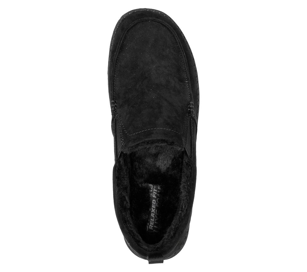 Men Skechers Relaxed Fit: Melson - Willmore Slip On Shoes Black  USA |  8236-WZDTV