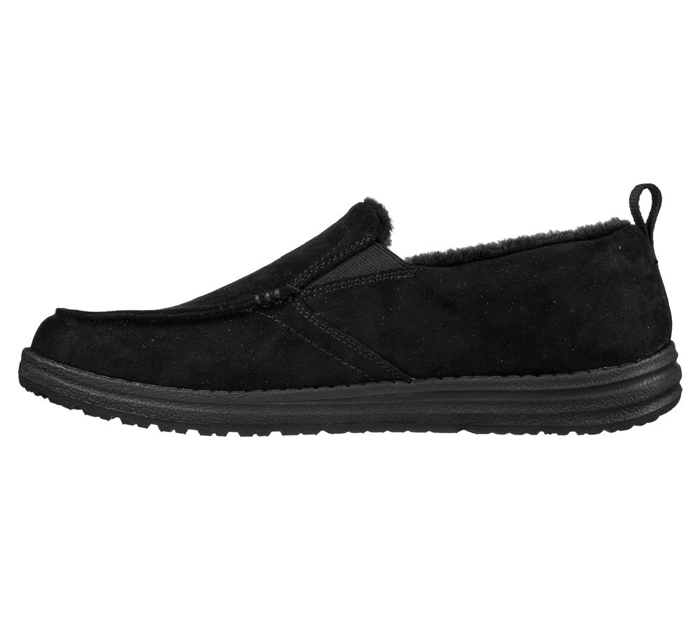 Men Skechers Relaxed Fit: Melson - Willmore Slip On Shoes Black  USA |  8236-WZDTV