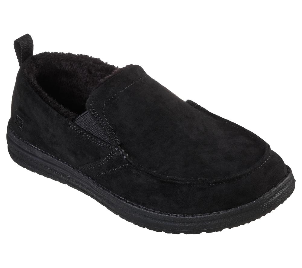 Men Skechers Relaxed Fit: Melson - Willmore Slip On Shoes Black  USA |  8236-WZDTV
