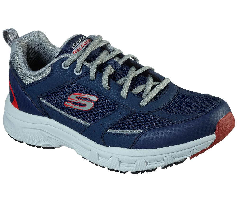 Men Skechers Relaxed Fit: Oak Canyon - Verketta Sneakers Navy / Gray  USA |  6910-BORUV