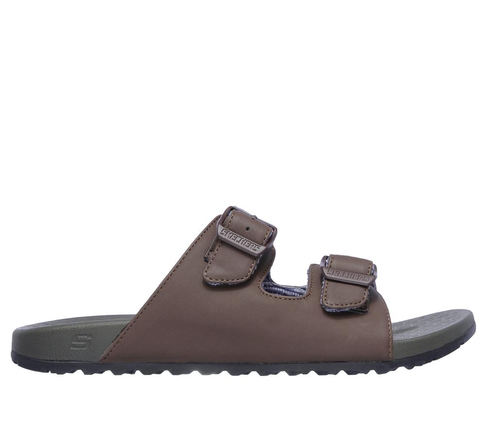 Men Skechers Relaxed Fit: Pelem - Rolento Sandals Chocolate Brown  USA |  9084-DNUTB