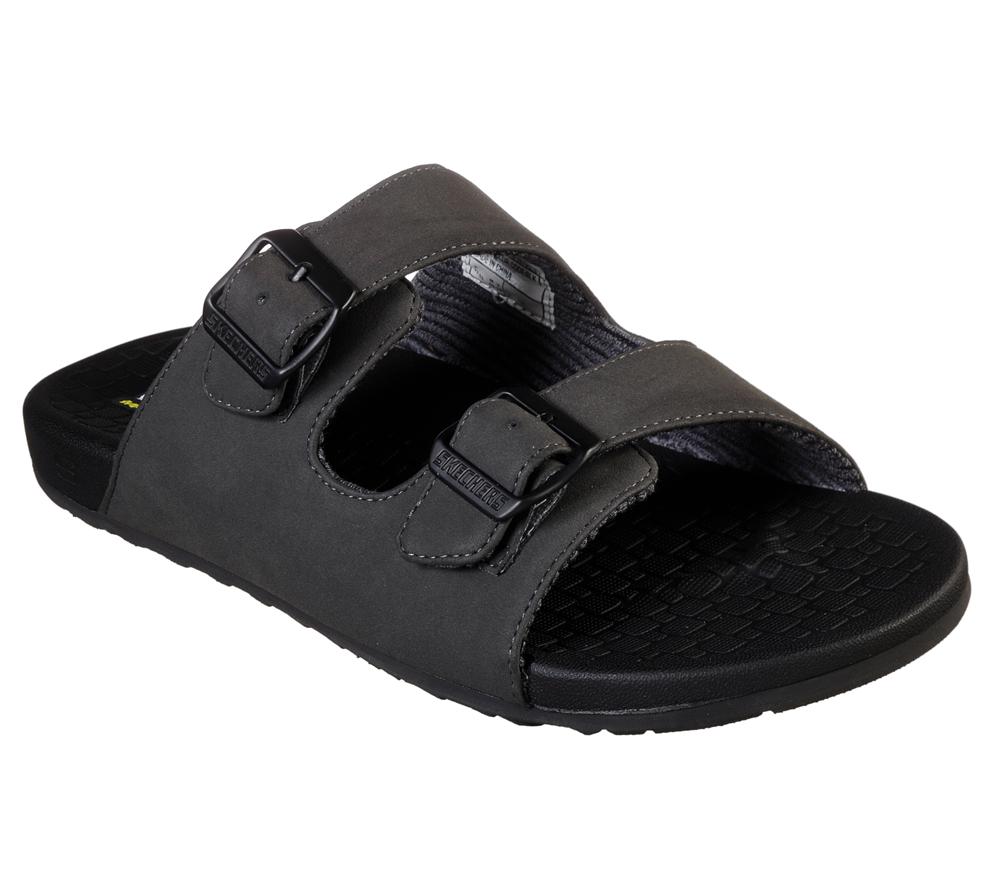 Men Skechers Relaxed Fit: Pelem - Rolento Sandals Black  USA |  9301-EKMSZ