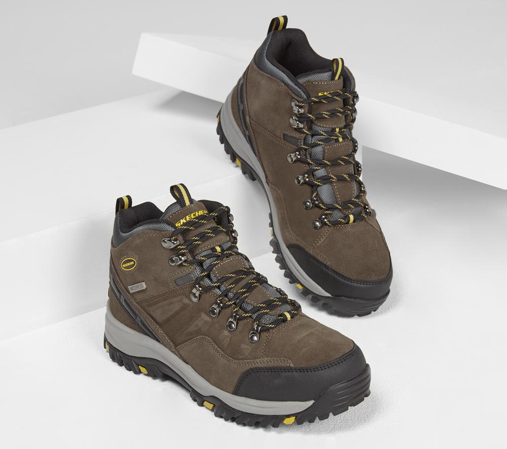 Men Skechers Relaxed Fit: Relment - Pelmo Lace Up Khaki  USA |  2165-TOJGM