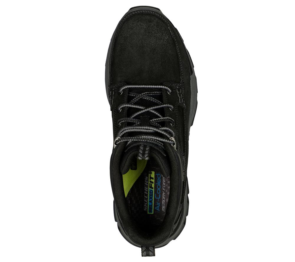 Men Skechers Relaxed Fit: Respected - Boswell Lace Up Black  USA |  6154-XJCNT