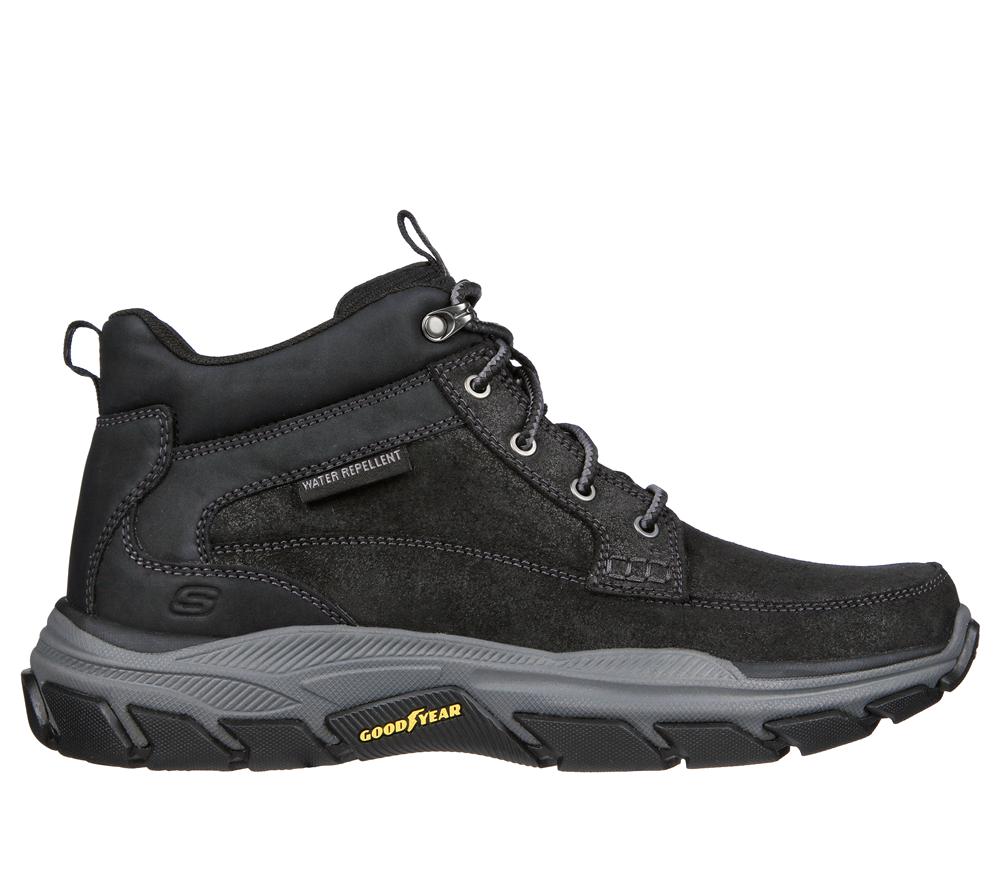 Men Skechers Relaxed Fit: Respected - Boswell Lace Up Black  USA |  6154-XJCNT