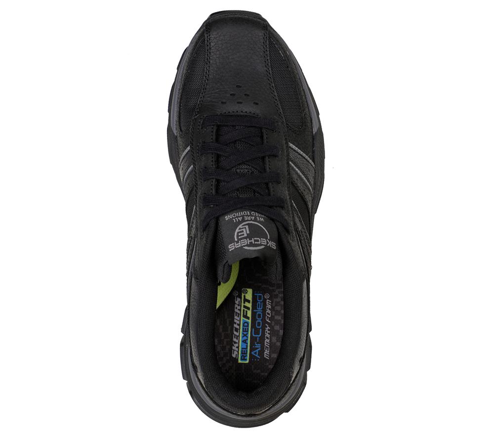 Men Skechers Relaxed Fit: Respected - Edgemere Lace Up Black  USA |  2895-DLBGU