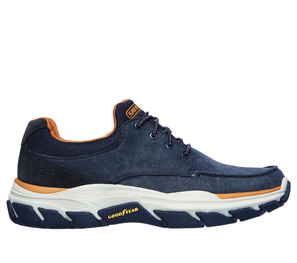 Men Skechers Relaxed Fit: Respected - Loleto Canvas Shoes Navy  USA |  7436-TEVLY