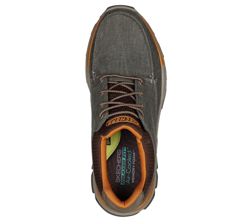 Men Skechers Relaxed Fit: Respected - Loleto Canvas Shoes Brown  USA |  1927-EJVQA