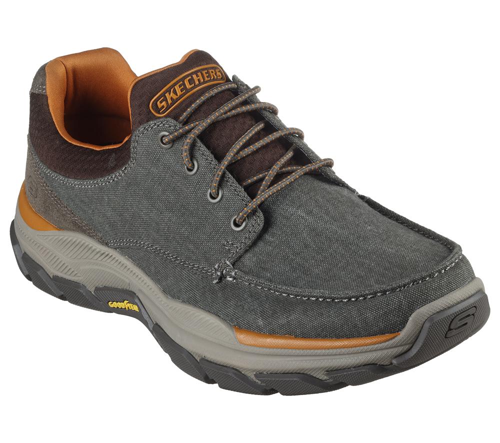 Men Skechers Relaxed Fit: Respected - Loleto Canvas Shoes Brown  USA |  1927-EJVQA