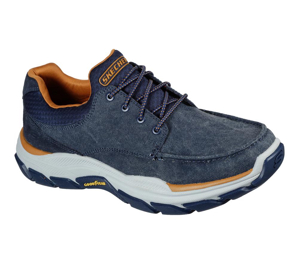 Men Skechers Relaxed Fit: Respected - Loleto Boat Shoes Navy  USA |  3985-NIVSE