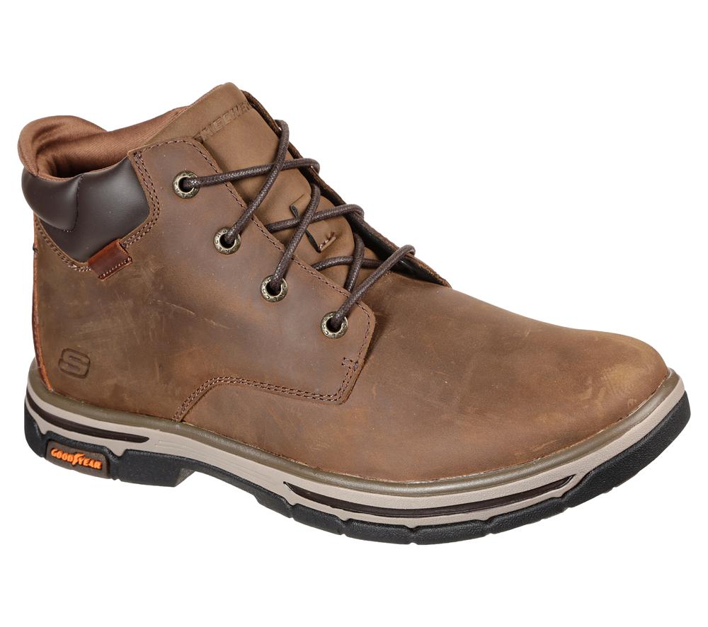 Men Skechers Relaxed Fit: Segment 2.0 - Brogden Lace Up Desert Brown  USA |  0846-TGHOZ