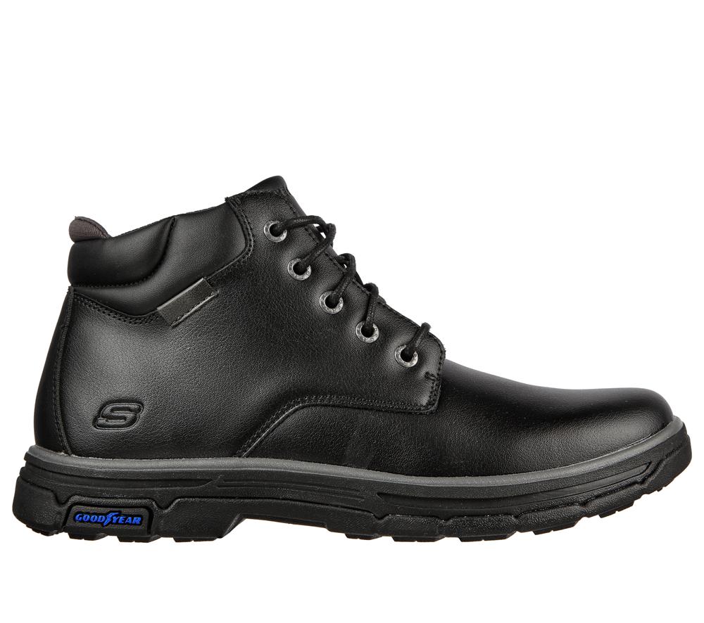 Men Skechers Relaxed Fit: Segment 2.0 - Brogden Lace Up Black  USA |  9652-TAJZU