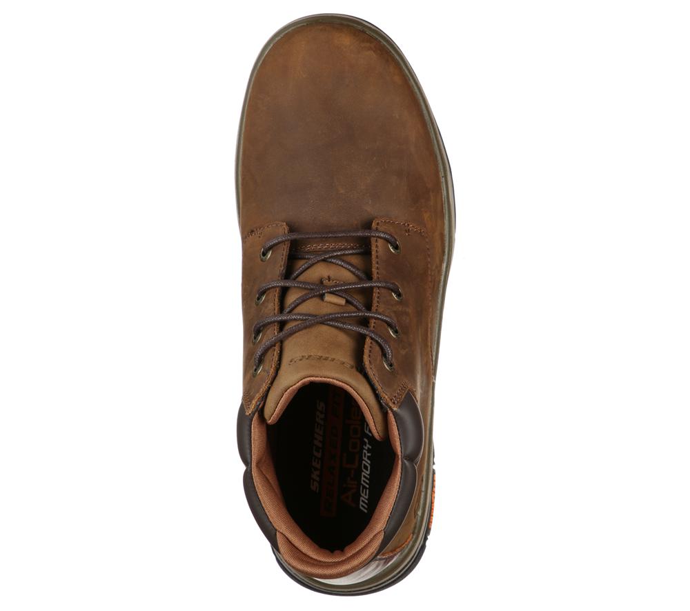 Men Skechers Relaxed Fit: Segment 2.0 - Brogden Boots Desert Brown  USA |  8543-RNTAS