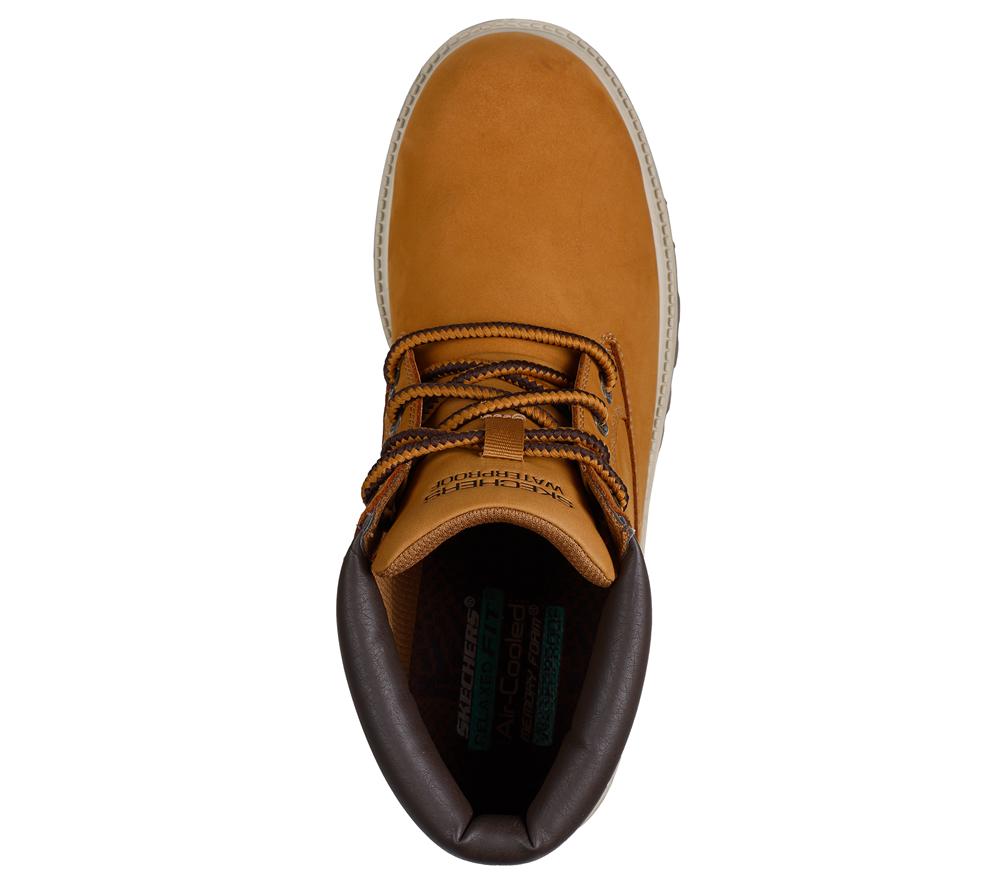 Men Skechers Relaxed Fit: Sergeants - Thaxter Lace Up Wheat Brown  USA |  2017-ZXRAU