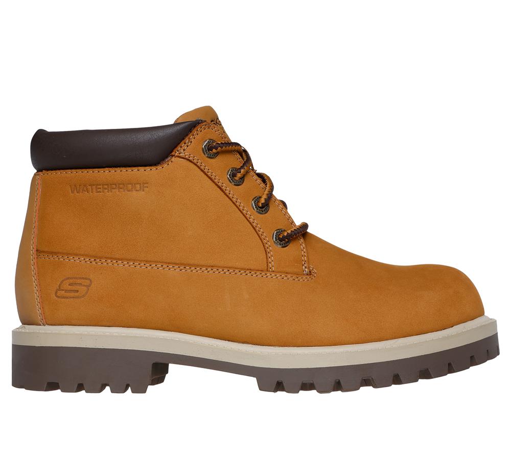 Men Skechers Relaxed Fit: Sergeants - Thaxter Lace Up Wheat Brown  USA |  2017-ZXRAU