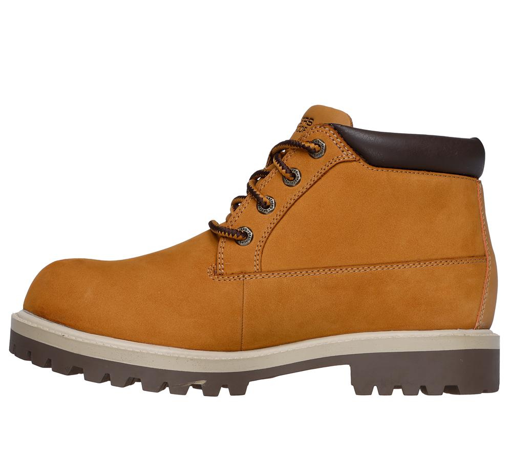 Men Skechers Relaxed Fit: Sergeants - Thaxter Boots Wheat Brown  USA |  8149-XGBWJ