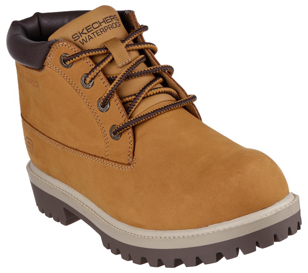 Men Skechers Relaxed Fit: Sergeants - Thaxter Boots Wheat Brown  USA |  8149-XGBWJ