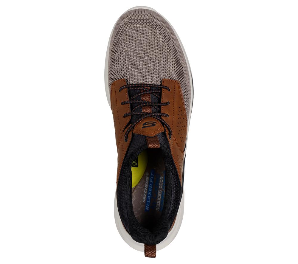 Men Skechers Relaxed Fit: Slade - Breyer Slip On Shoes Brown / Tan  USA |  4350-VXMRB
