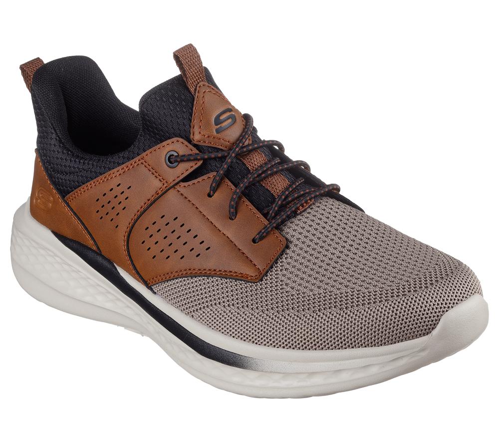 Men Skechers Relaxed Fit: Slade - Breyer Slip On Shoes Brown / Tan  USA |  4350-VXMRB