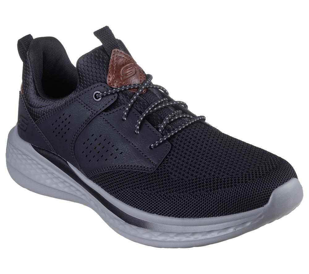 Men Skechers Relaxed Fit: Slade - Breyer Slip On Shoes Black  USA |  9068-FSBOU